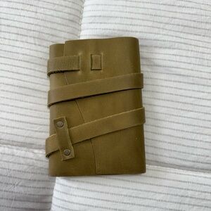 Olive Green Leather Wrap Journal